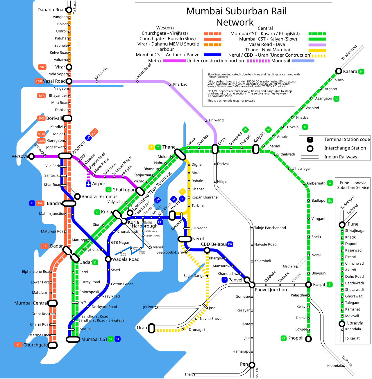 Mumbai Railway Map